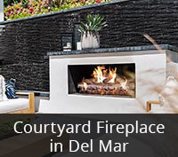 Courtyard Fireplace in Del Mar Project