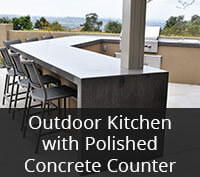 Outdoor Kitchen with Polished Concrete Counter Project