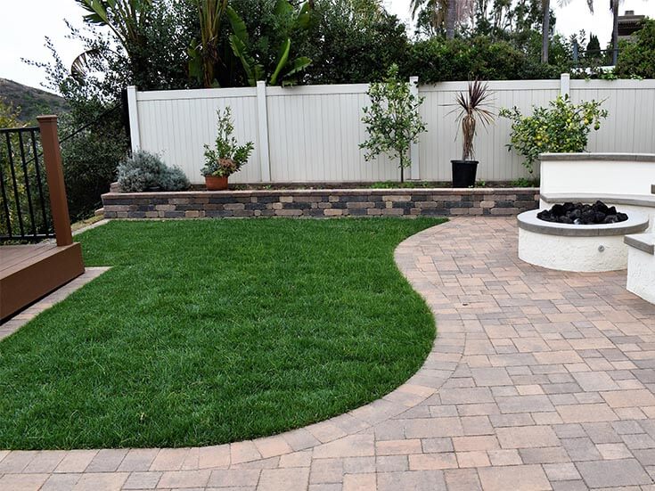 Patio Pavers Concrete Stone Pacific Dreamscapes Of San Diego - Cement Patio With Paver Border