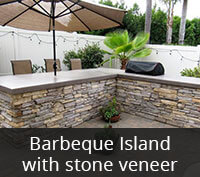 Barbeque Island with Stone Veneer Project