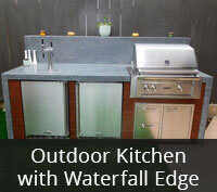 Outdoor Kitchen with Waterfall Edge Project