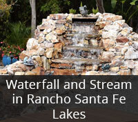 Waterfall and Stream in Rancho Santa Fe Lakes Project