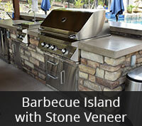 Barbecue Island with Stone Veneer Project