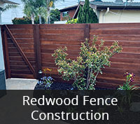 Redwood Fence Construction Project